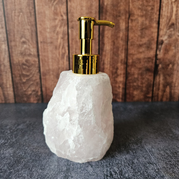 Distributeur de savon liquide en pierre naturelle - Quartz Rose
