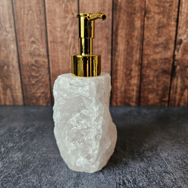 Distributeur de savon en pierre de qualité - Quartz Rose