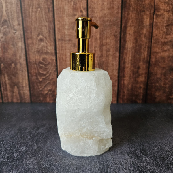 Distributeur de savon liquide en pierre naturelle - Cristal de Roche