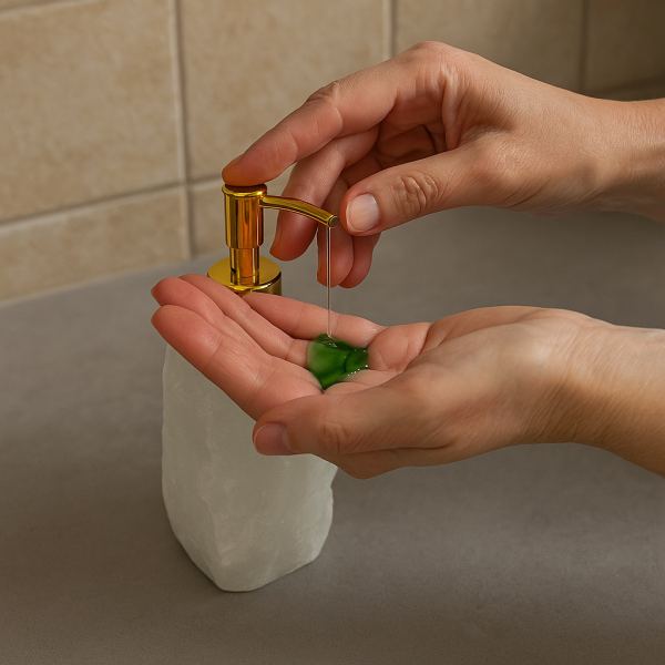 Distributeur savon Cristal de Roche – Pureté & énergie zen