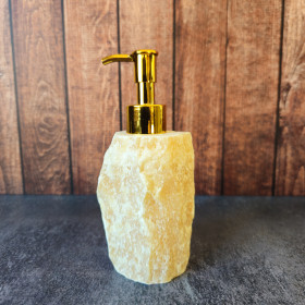 Distributeur de savon en pierre naturelle - Calcite Orange