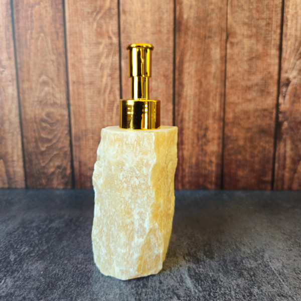 Distributeur de savon liquide en pierre - Calcite Orange