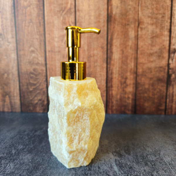 Distributeur de savon en pierre - Calcite Orange Namaste