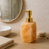 Distributeur de savon en pierre – Calcite Orange naturelle