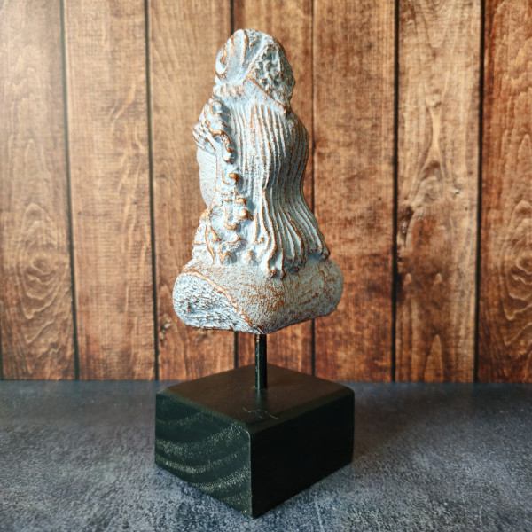 Statue porte-bonheur cuivre bleu – Bois de jempinis artisanal