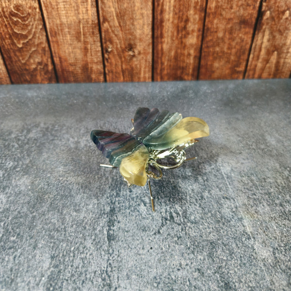 Papillon en Fluorine Multicolore - pierre naturelle