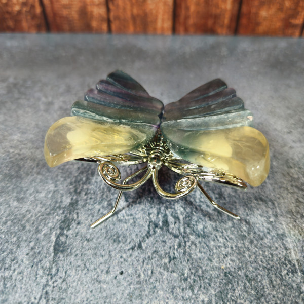 Papillon en Fluorine Multicolore – Pierre d’équilibre et de clarté