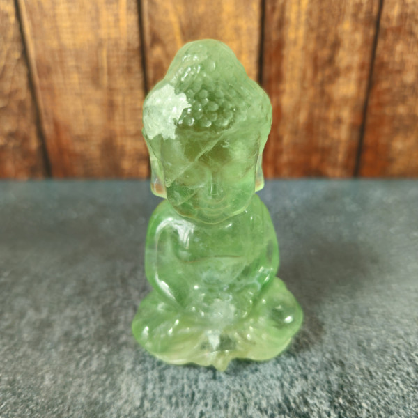 Statuette de Bouddha en Fluorine Verte - pierre naturelle