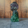 Statuette de Bouddha en pierre naturelle Fluorine Multicolore
