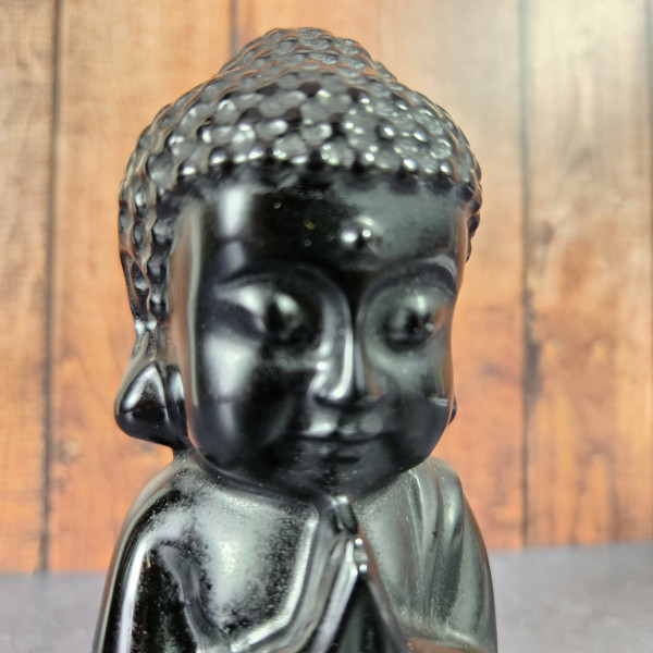 Visage de Bouddha en Obsidienne Noire