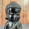 Visage de Bouddha en Obsidienne Noire