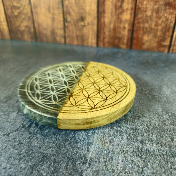 Sous Verre Fleur de Vie artisanal