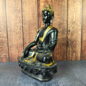 Statue de Bouddha Noir en résine