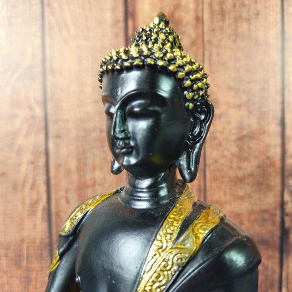 Statue Bouddha Zen Noir – Ambiance Feng-Shui