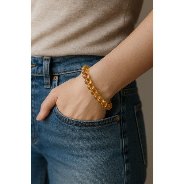 Bracelet femme citrine 8 mm – Énergie & Abondance | Namaste