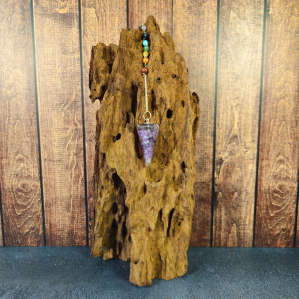 Pendule Orgonite 7 Chakras en Améthyste