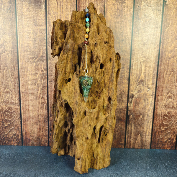 Pendule Orgonite 7 Chakras - Hamsa