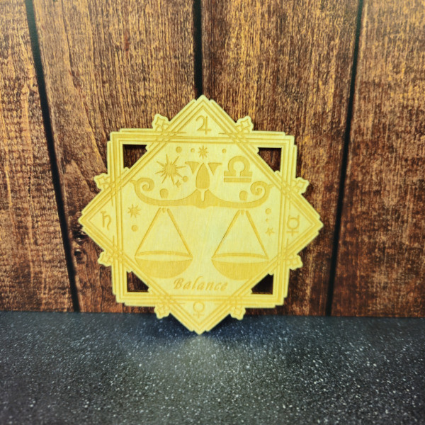 Plaque en bois Astrologique – Balance
