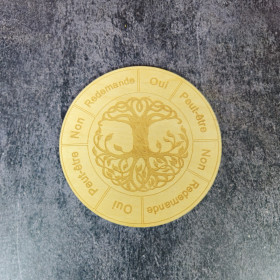 Plaque en bois Pendule Divinatoire - Radiesthésie