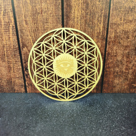 Plaque en bois Fleur de Vie – Oeil d'Horus
