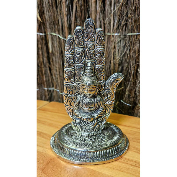 Porte-encens en aluminium main de Bouddha