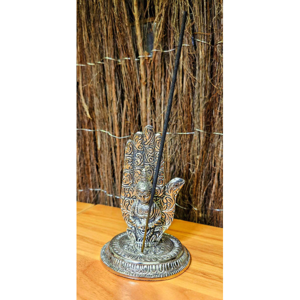 Porte-encens en aluminium main de Bouddha