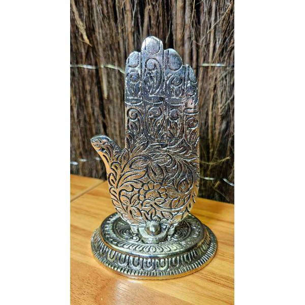 Porte-encens en aluminium main de Bouddha