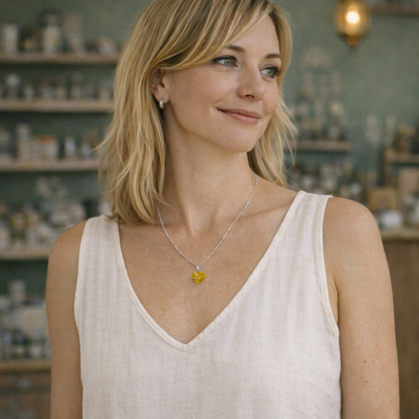 Collier Citrine Argent 925 – Pierre Naturelle & Énergie Positive