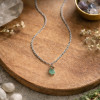Collier émeraude pierre brute en argent 925, bijou lithothérapie naturel – Namaste Visé Belgique