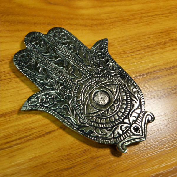 Porte-encens main de Hamsa en aluminium – Élégance et protection spirituelle