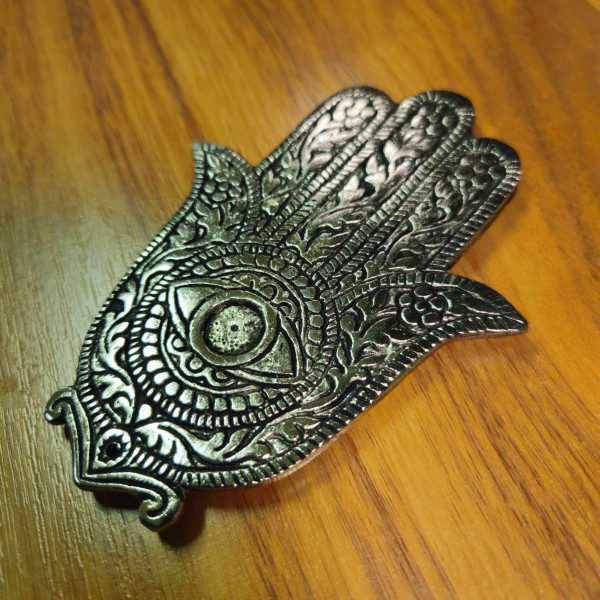 Porte-encens main de Hamsa en aluminium – Élégance et protection spirituelle