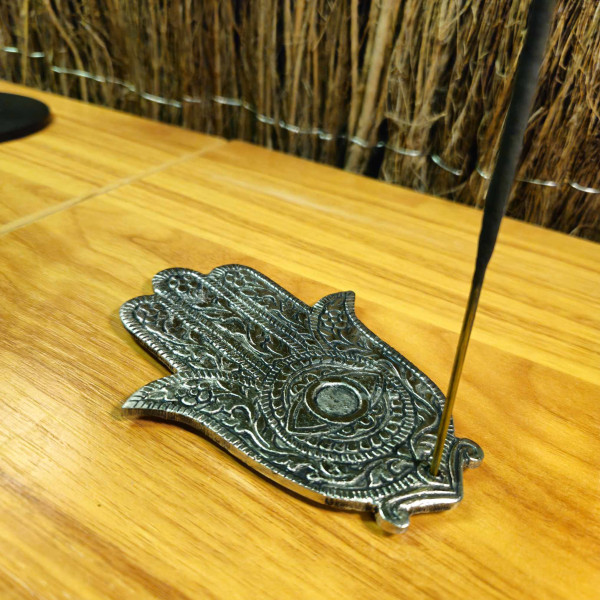 Porte-encens main de Hamsa en aluminium – Élégance et protection spirituelle