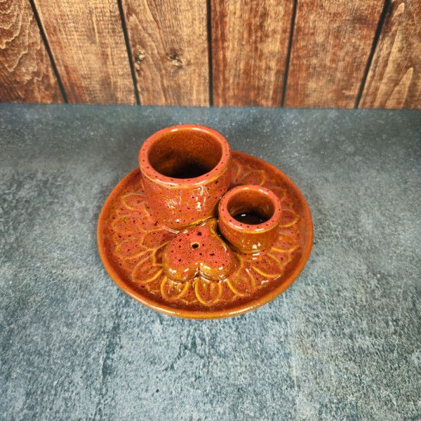 Support encens 4 en 1 mandala rouge | Zen & purification