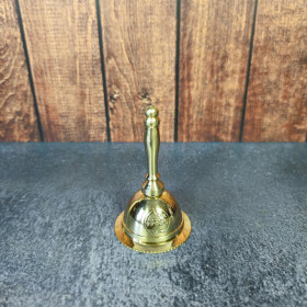 Petite clochette d’autel en laiton avec symbole Arbre de Vie, idéale pour rituels spirituels et méditation