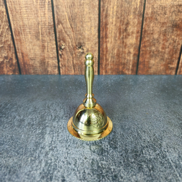 Clochette rituelle en laiton doré, son clair et vibration stable pour purification énergétique