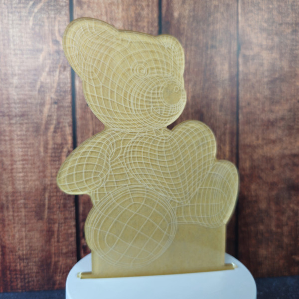 Lampe veilleuse ourson USB, compacte et décorative, facile à installer sur une table de nuit