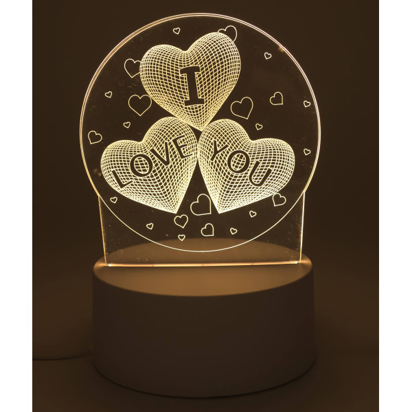 Veilleuse LED I Love You allumée – lumière chaude et ambiance romantique