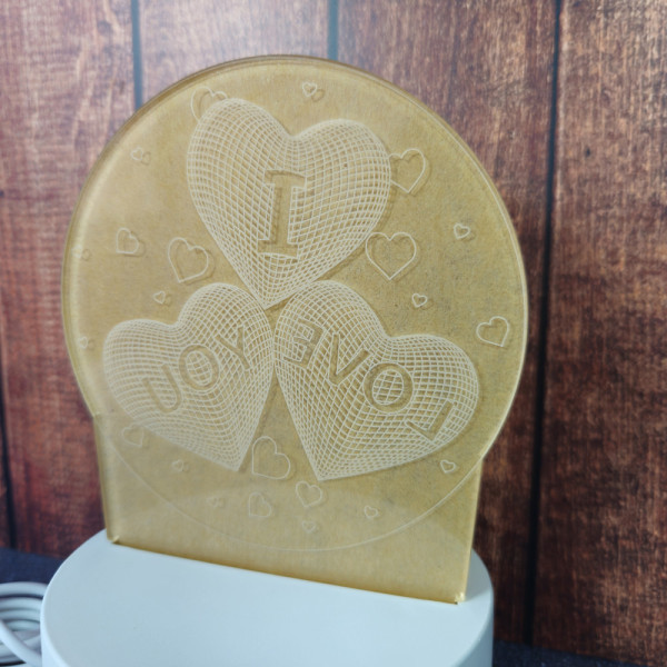 Veilleuse LED I Love You – plaque acrylique gravée, design romantique