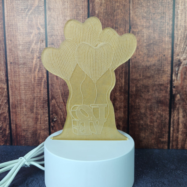 Veilleuse LED Love USB, design cœur lumineux, idéale en lampe de chevet pour une ambiance douce et apaisante