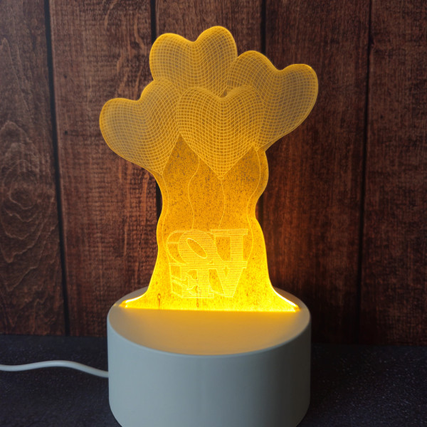 Veilleuse Love en lumière chaude, idéale pour rituel du soir, détente et harmonisation de la chambre