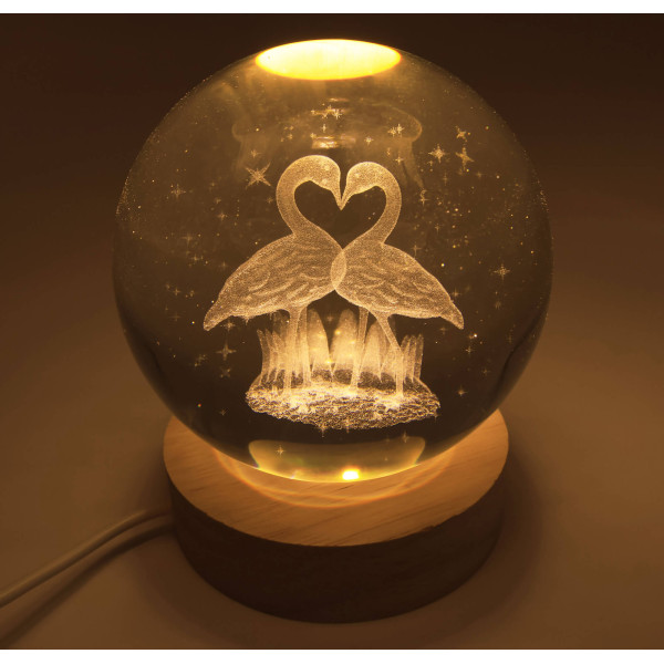 Veilleuse chambre bébé style bohème – bois naturel et cristal lumineux