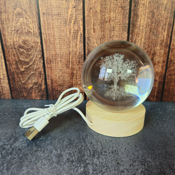 Veilleuse arbre de vie USB avec câble – lampe LED pratique sans pile