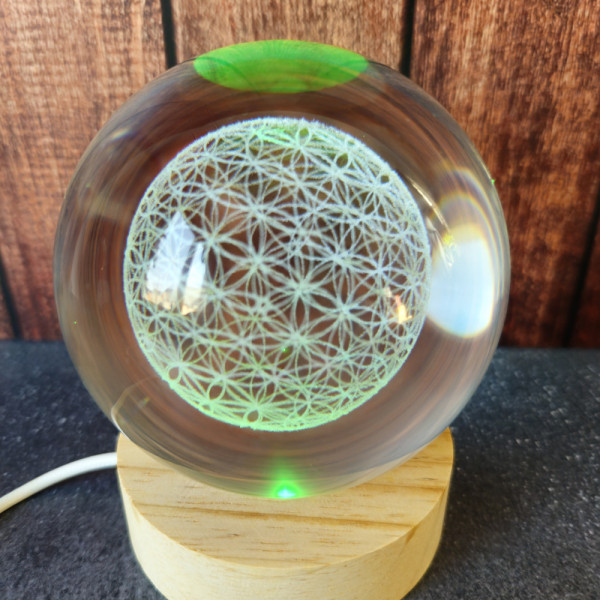 Veilleuse Fleur de vie multicolore USB