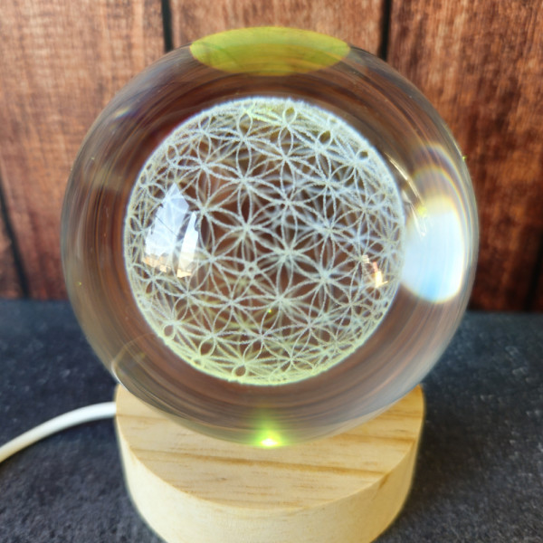 Veilleuse Fleur de vie multicolore USB