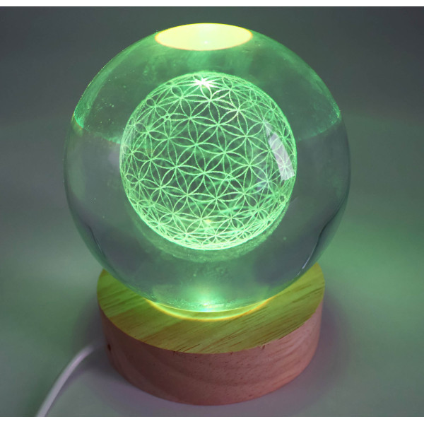 Veilleuse Fleur de vie multicolore USB