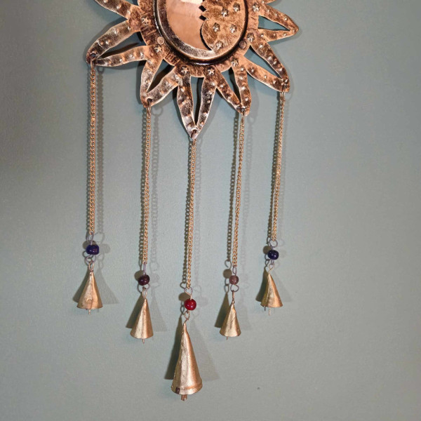 Carillon Indien Soleil et Lune : Harmonie Artisanale pour Votre Intérieur