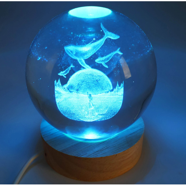 Veilleuse Baleines multicolore en usb