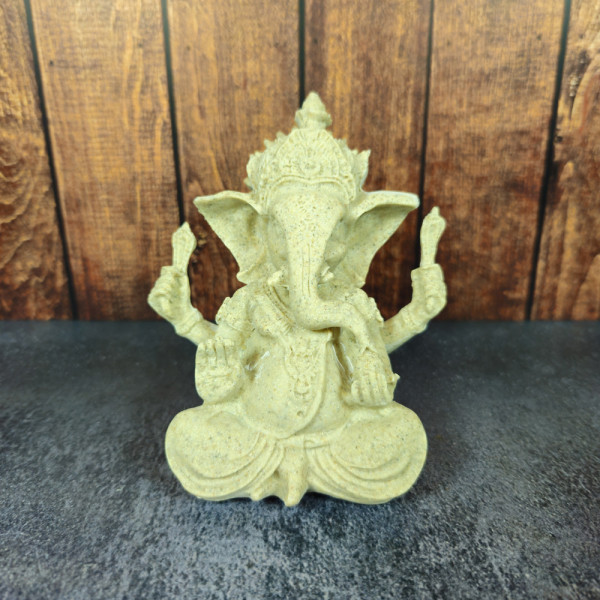 Statue Ganesh gris décoration spirituelle hindoue dieu Ganesh sagesse chance autel méditation