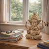 Statue Ganesh gris décoration bureau zen statue hindoue sagesse concentration méditation