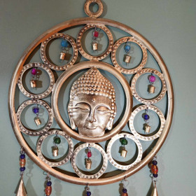 Carillon Indien Tête de Bouddha : Harmonie et Sérénité Artisanale